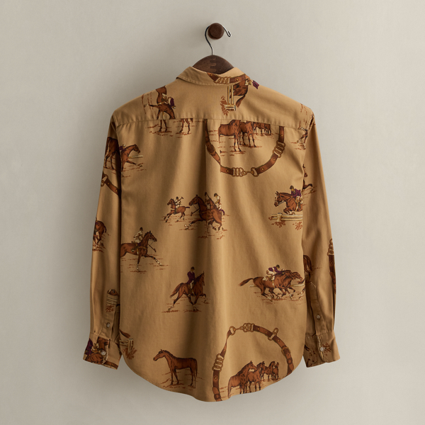 c. 1980s Equestrian-Print Shirt - Size 6