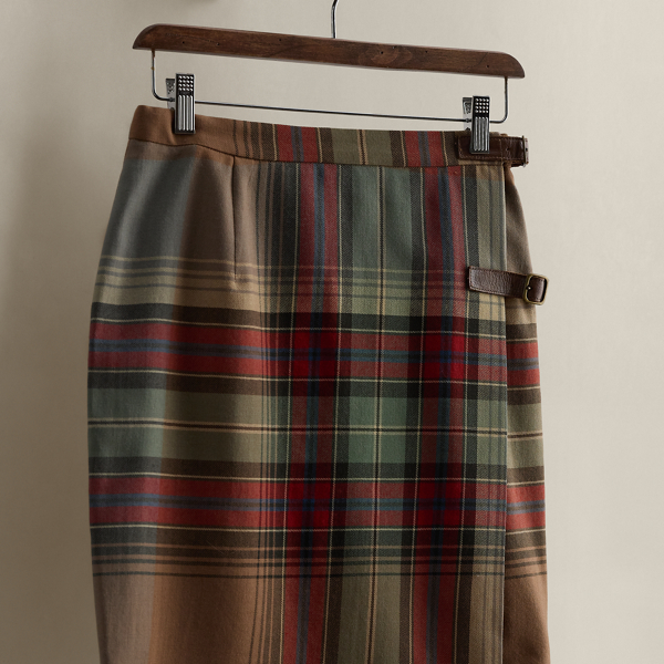 c. 1996 Plaid Wool Skirt - Size 8