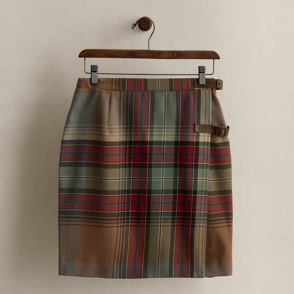c. 1996 Plaid Wool Skirt - Size 8