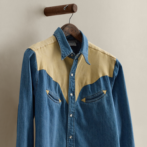 c. 2000 Denim Western Shirt - Size 8