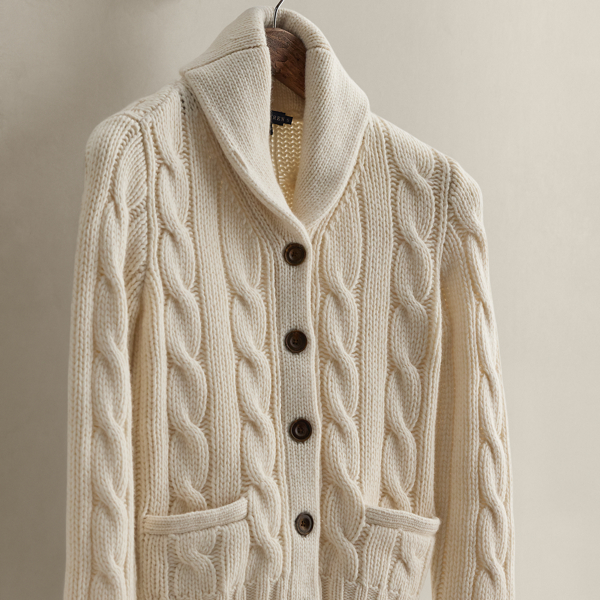 c. 2008 Cable Shawl Cardigan - Size S