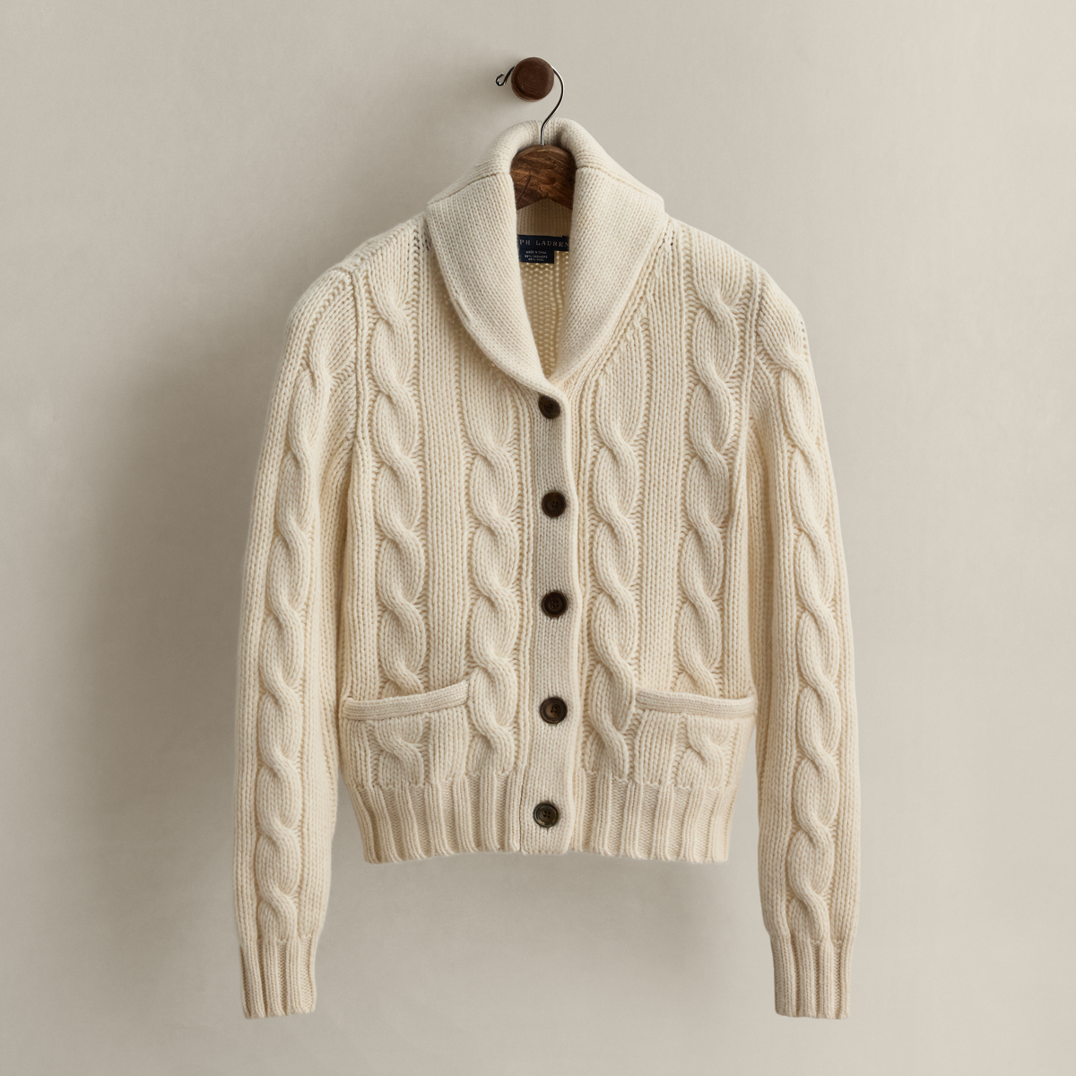 トップス \"90s ralph lauren\" cable knit cardigan L Vintage 90s Polo Ralph Lauren Cable Knit Heavy Cotton