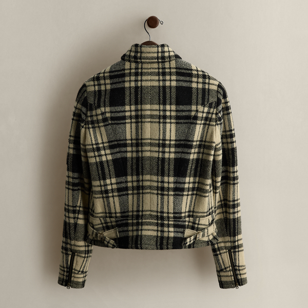 c. 2008 Plaid Wool Zip Jacket