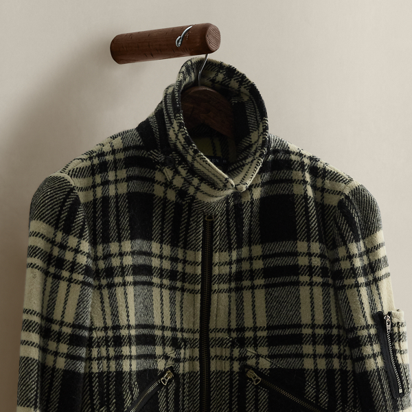 c. 2008 Plaid Wool Zip Jacket