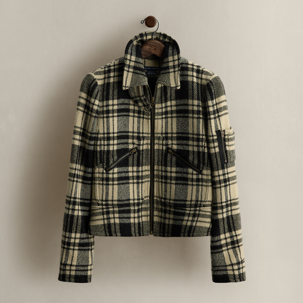 c. 2008 Plaid Wool Zip Jacket
