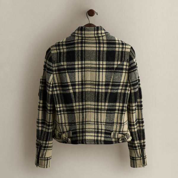 c. 2008 Plaid Wool Zip Jacket