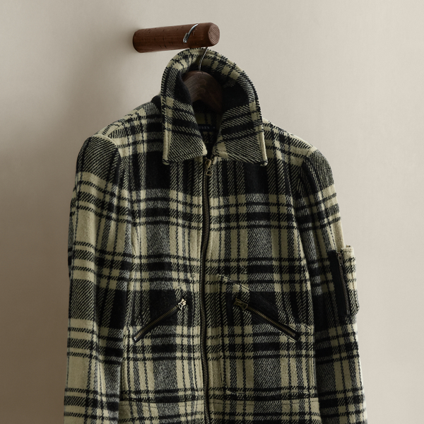 c. 2008 Plaid Wool Zip Jacket