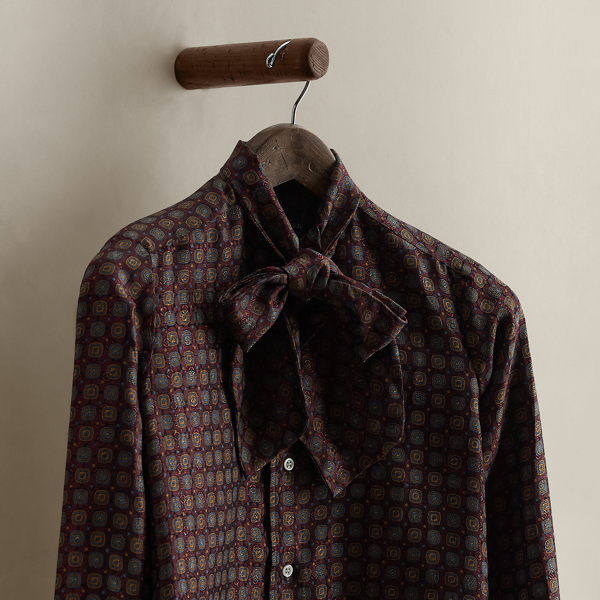 c. 1985 Tie-Neck Silk Blouse - Size 10