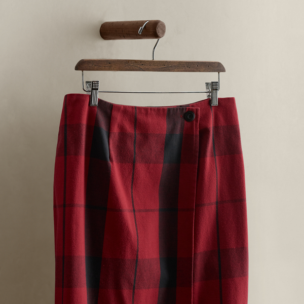 c. 1990 Plaid Wrap Skirt - Size 14