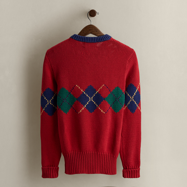 c. 1980s Argyle Cotton Sweater - Size S