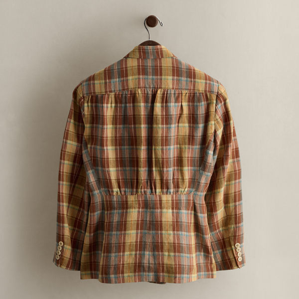 c. 1985 Plaid Linen Blazer - Size 6 - thumbnail 2