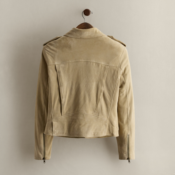 Tan 2021 Suede Moto Jacket - Size S Ralph Lauren Vintage 2