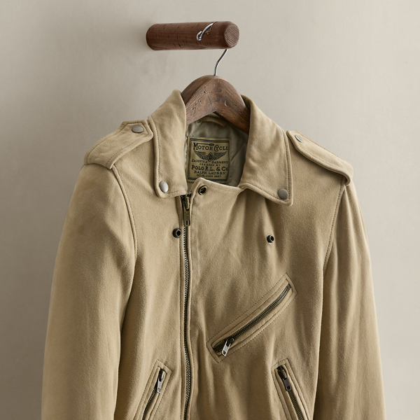 Tan 2021 Suede Moto Jacket - Size S Ralph Lauren Vintage 3