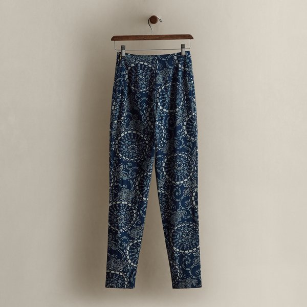 Blue c. 1990 Printed Cotton Pant - Size 2 Ralph Lauren Vintage 2
