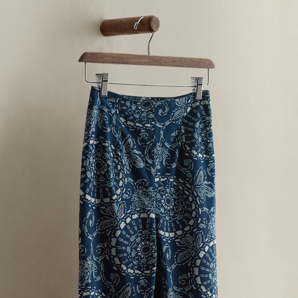 Blue c. 1990 Printed Cotton Pant - Size 2 Ralph Lauren Vintage 3
