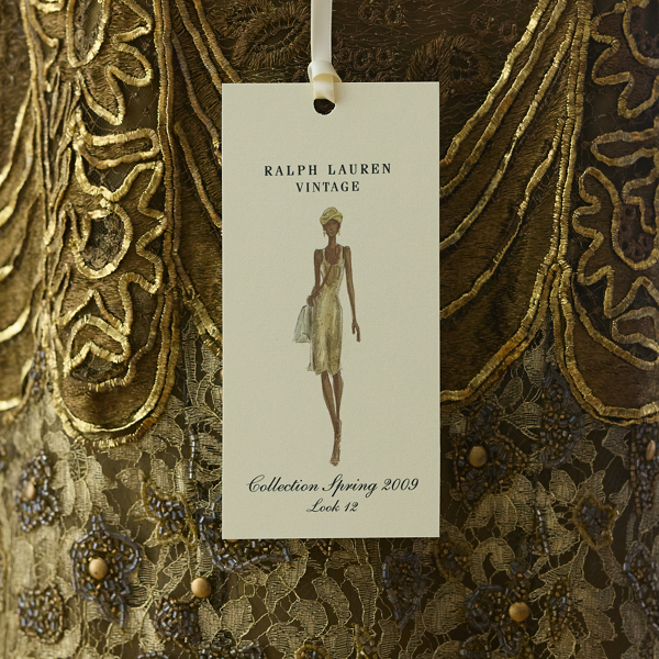 Gold 2009 Madelaine Metallic Dress - Size 12 Ralph Lauren Vintage 3
