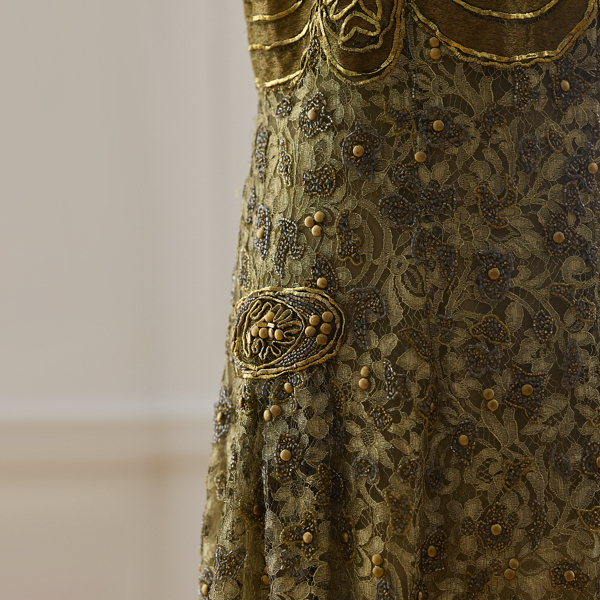 Gold 2009 Madelaine Metallic Dress - Size 12 Ralph Lauren Vintage 5