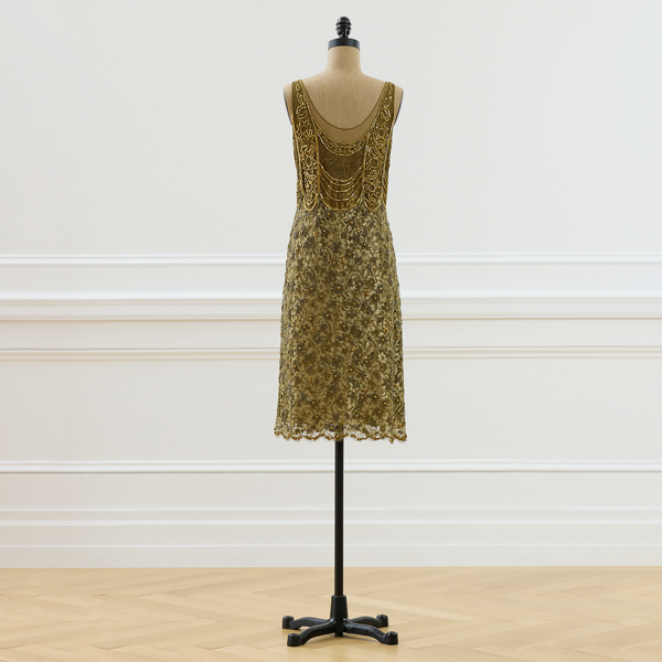 Gold 2009 Madelaine Metallic Dress - Size 12 Ralph Lauren Vintage 6