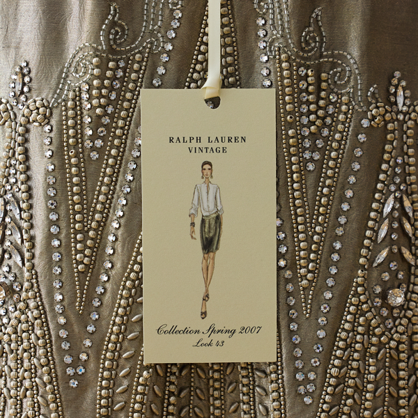 Silver 2007 Beaded Lam&eacute; Skirt - Size 6 Ralph Lauren Vintage 3