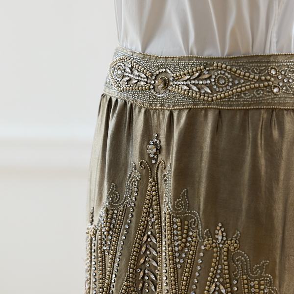 Silver 2007 Beaded Lam&eacute; Skirt - Size 6 Ralph Lauren Vintage 4