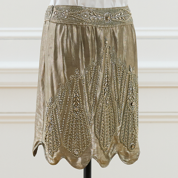 Silver 2007 Beaded Lam&eacute; Skirt - Size 6 Ralph Lauren Vintage 5