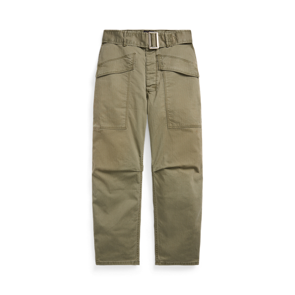 Faded Olive Herringbone Twill Cargo Pant RRL 1