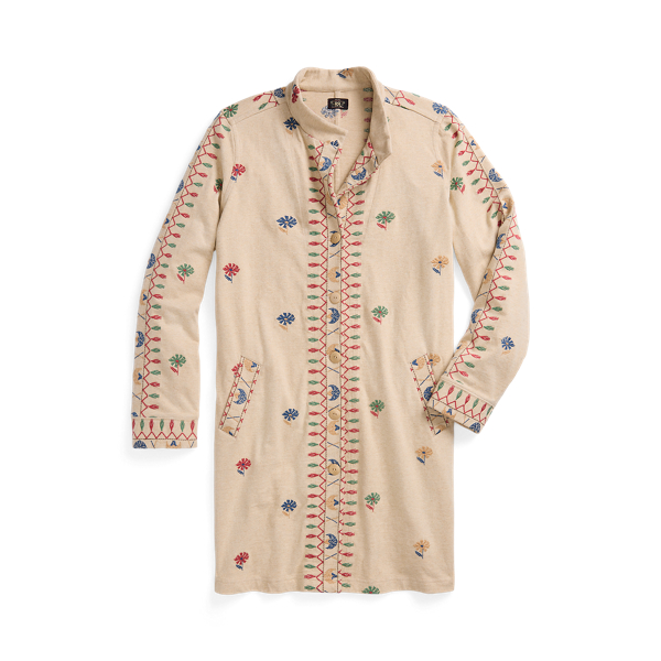 Embroidered Cotton Jersey Duster