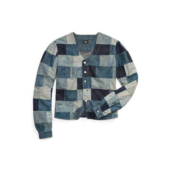 Patchwork Denim Fitted Shirt