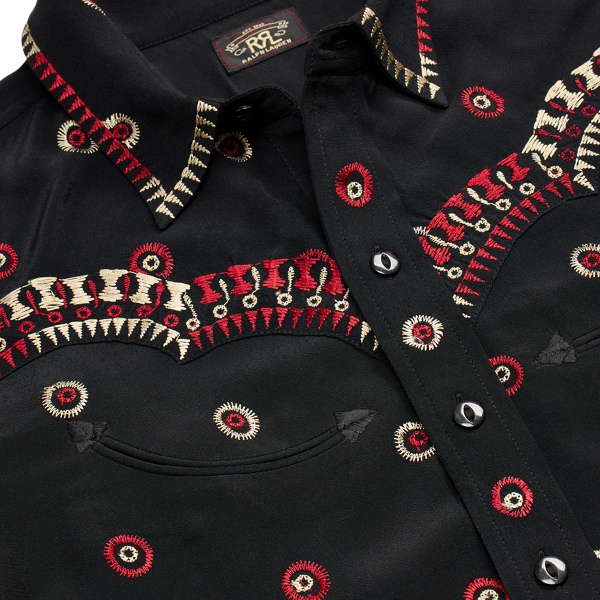 RRL ラルフローレン エンブロイダリー ジョーゼット ウエスタンシャツ
