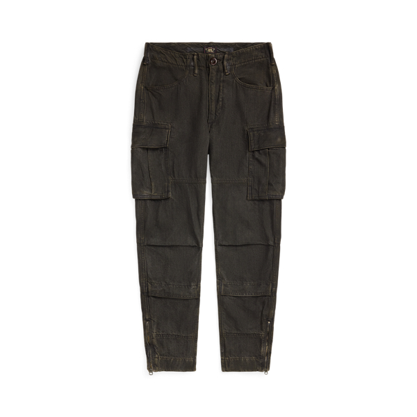 Skinny Black Denim Cargo Pant