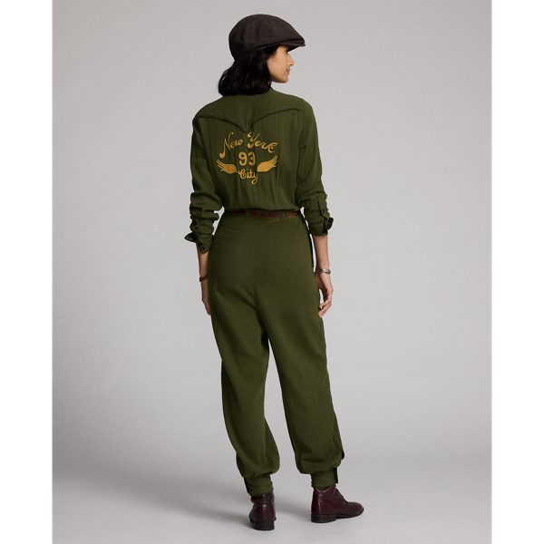 RRL ダブルアールエル 刺繍入りツイル ジャンプスーツ NEW【RRL Ralph Lauren】デイリーユース☆ジャンプスーツ つなぎ