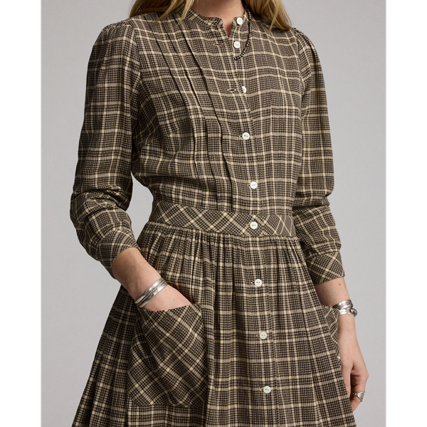 Checked Cotton Dobby Dress