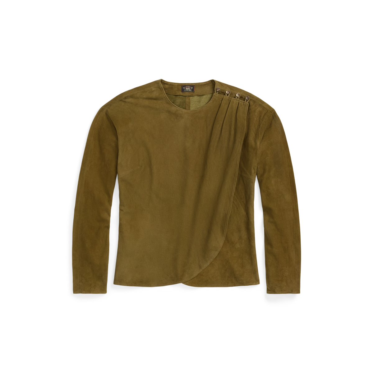 オールインワン・サロペット Polo Ralph Lauren Maxi Chemisier In Soft Brown Suede s7-AI282962049001_lifestyle?