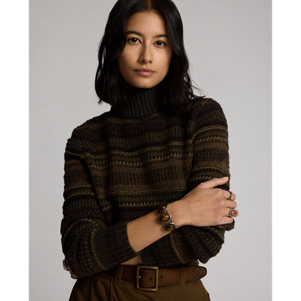 Striped Wool Turtleneck Sweater