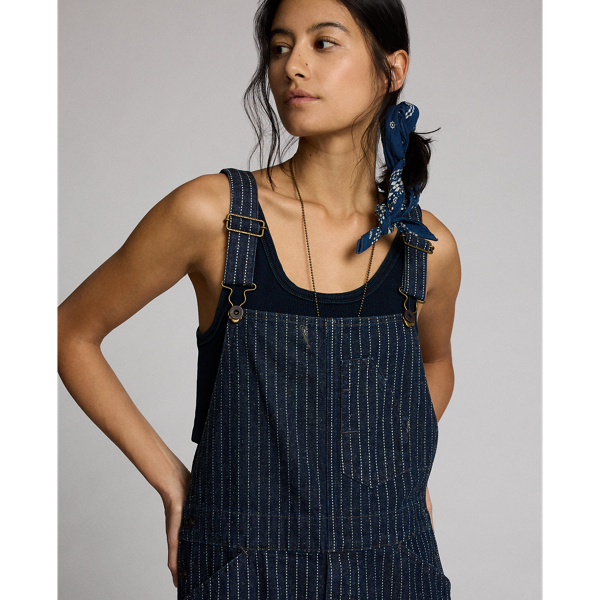 ラルフローレン★Indigo Dot-Stripe Denim Overall Indigo Dot-Stripe Denim Overall