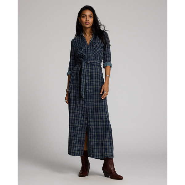 ラルフローレン★Indigo Plaid Double-Faced Shirtdress Indigo Plaid Double-Faced Shirtdress for Women | Ralph