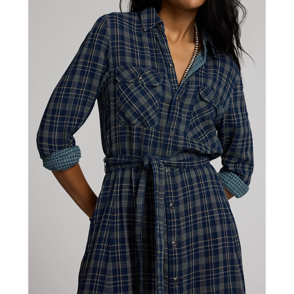 ラルフローレン★Indigo Plaid Double-Faced Shirtdress s7-AI282962134001_lifestyle?