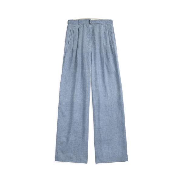 Pantalon à pinces en lin