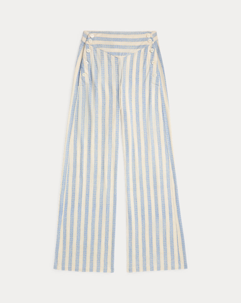 Linen and Jersey Pants - White Linen and Jersey Pants - White