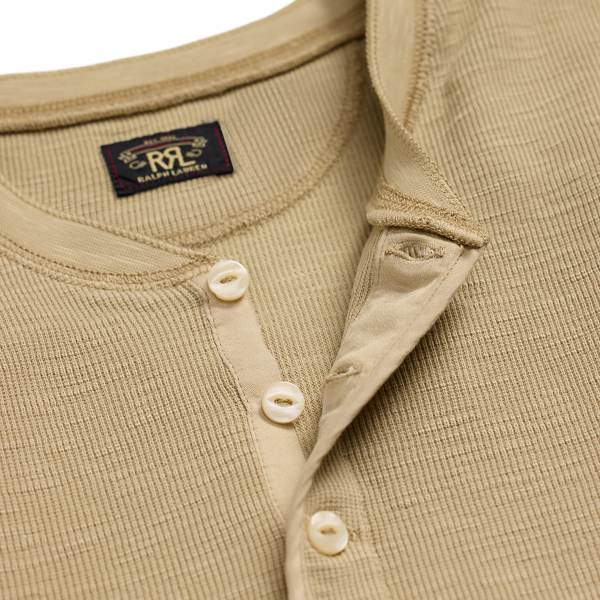 軽量☆半袖【Ralph Lauren】ワッフルニット・ヘンリーシャツ 三越伊勢丹 | DOUBLE RL RALPH LAUREN/ダブル アール エル