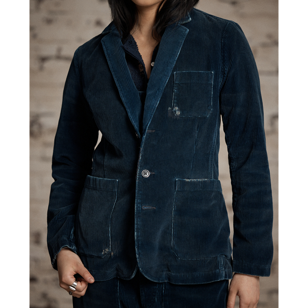 Repaired Indigo Corduroy Blazer