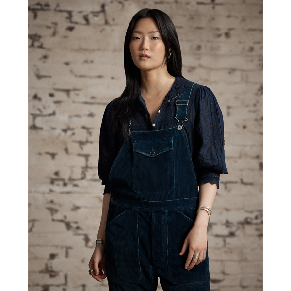 Repaired Indigo Corduroy Overall