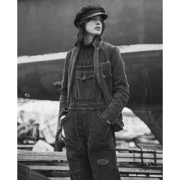 Repaired Indigo Corduroy Overall
