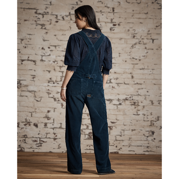 Repaired Indigo Corduroy Overall