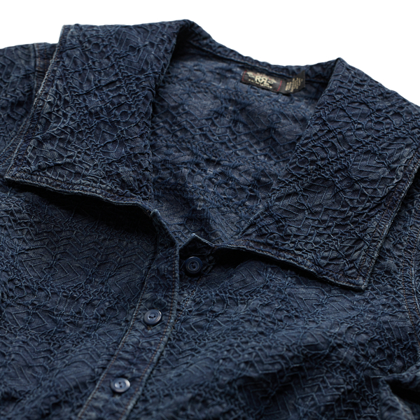 Indigo Jacquard Jumpsuit
