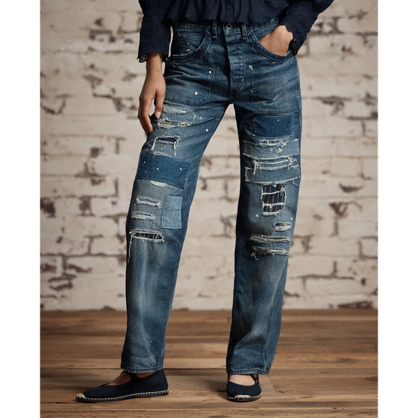 Jean Ryleigh rapiécé à boucle arrière RRL en Délavé Ryleigh 3