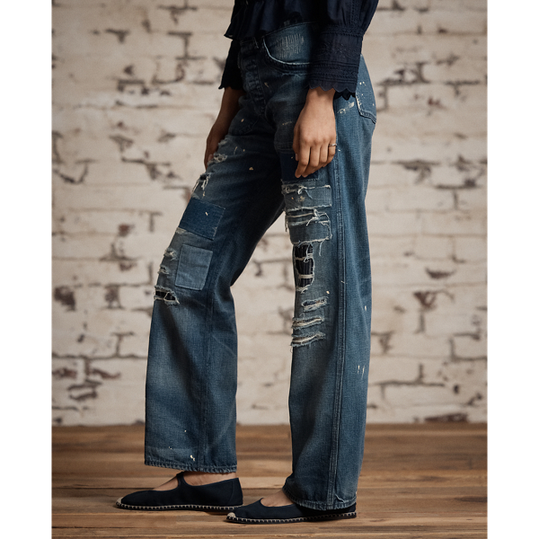 Jean Ryleigh rapiécé à boucle arrière RRL en Délavé Ryleigh 5