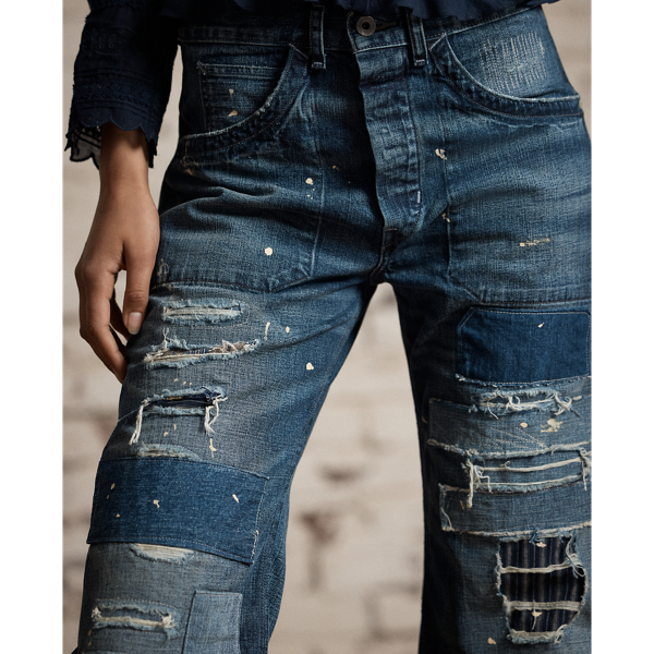 Jean Ryleigh rapiécé à boucle arrière RRL en Délavé Ryleigh 6