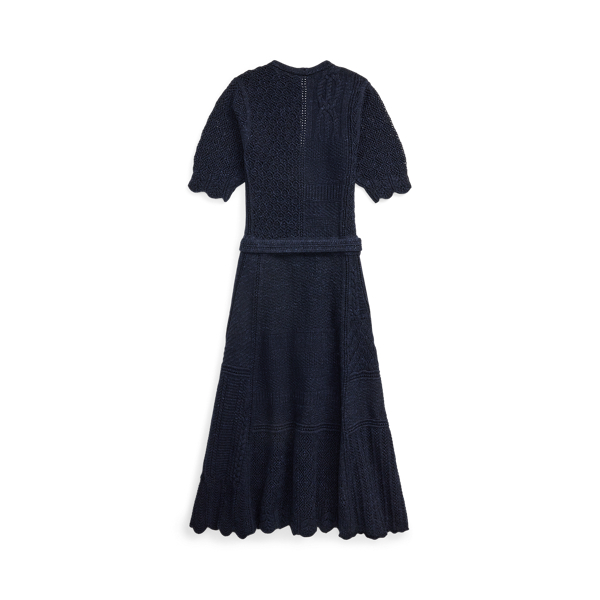 Jacquard-Knit Pointelle Wrap Dress