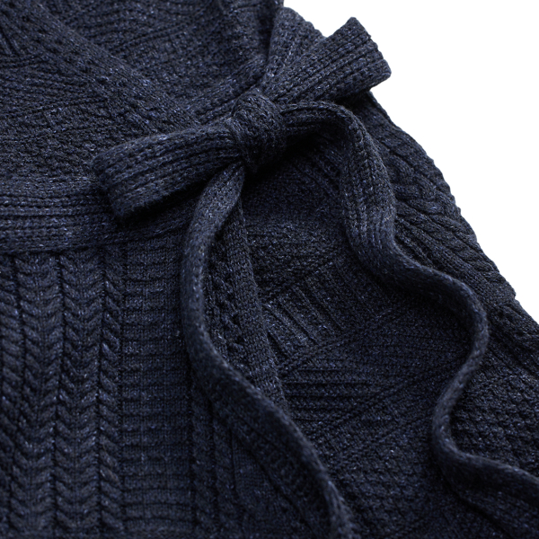 Jacquard-Knit Pointelle Wrap Dress